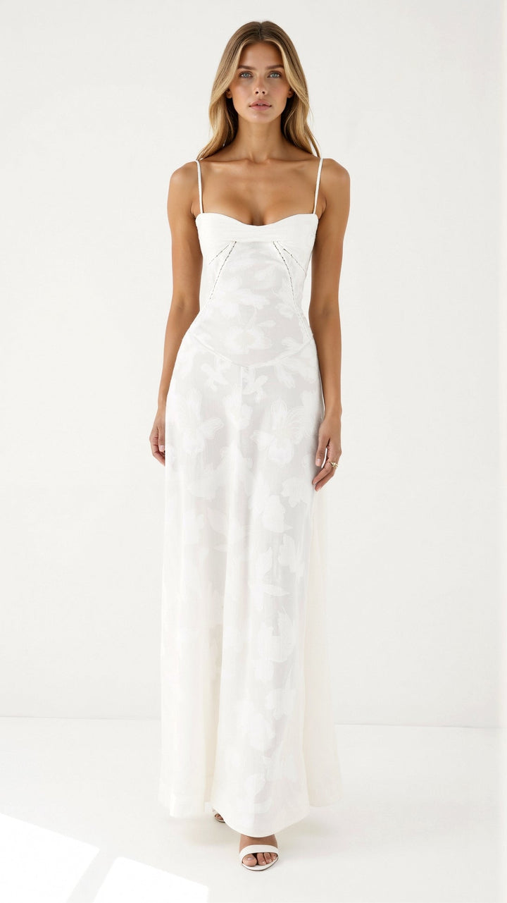 Robe Maxi Jacquard Fleurie Mary