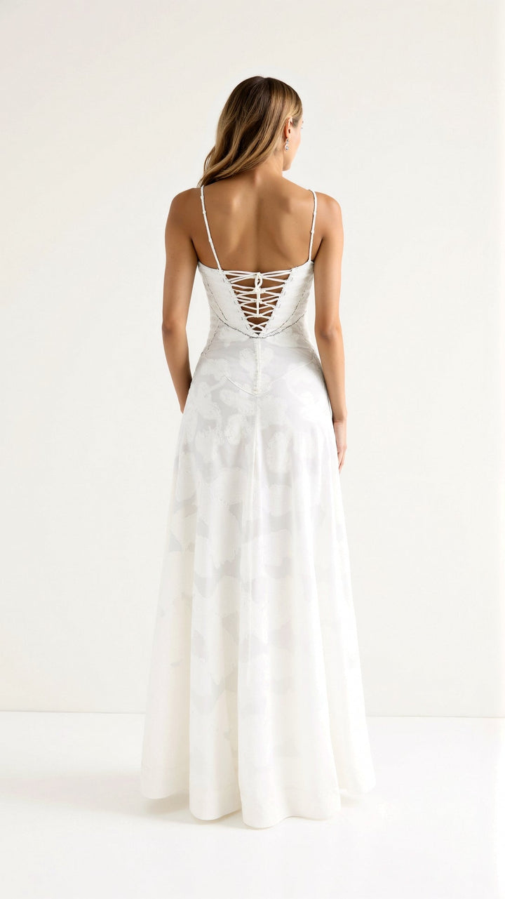 Robe Maxi Jacquard Fleurie Mary