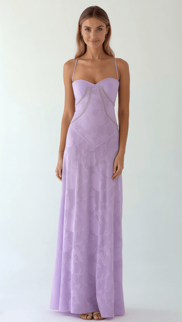 Robe Maxi Jacquard Fleurie Mary