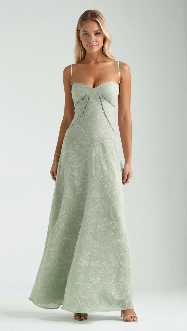 Robe Maxi Jacquard Fleurie Mary
