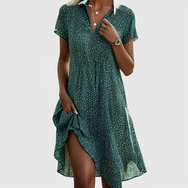 Lina | Robe Midi à Manches Courtes