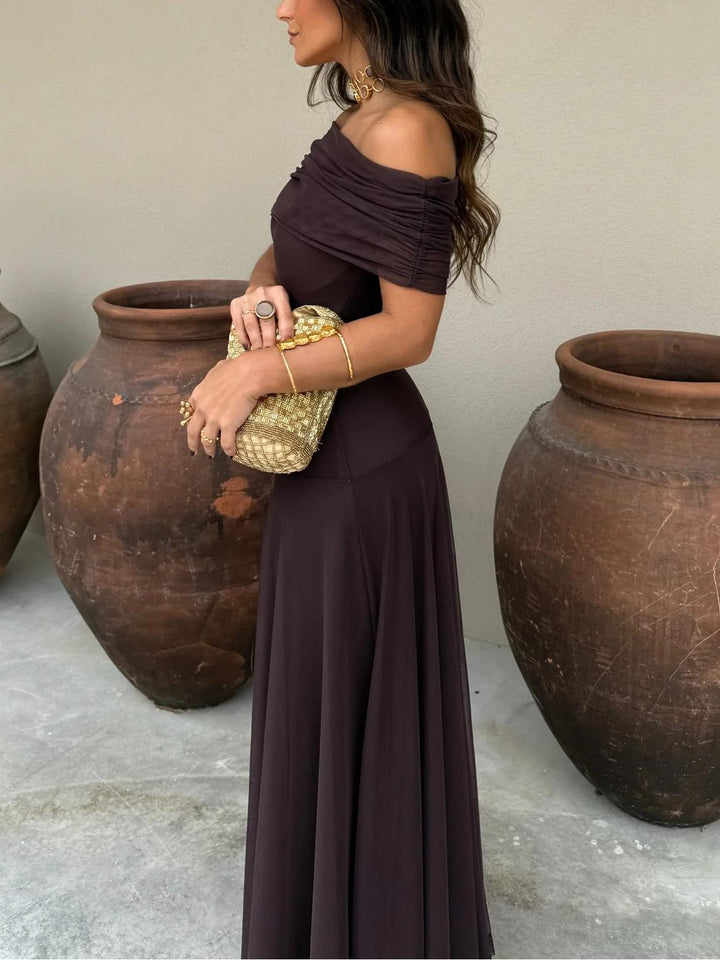 Robe Maxi Chiffon Décolletée