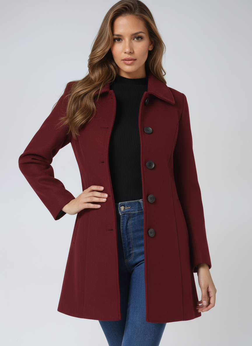 Manteaux Trench d’Hiver pour Femmes à Simple Boutonnage