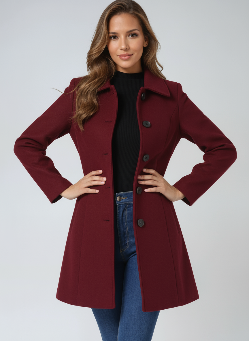 Manteaux Trench d’Hiver pour Femmes à Simple Boutonnage
