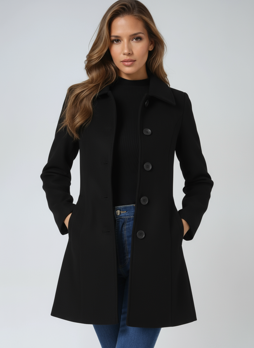 Manteaux Trench d’Hiver pour Femmes à Simple Boutonnage