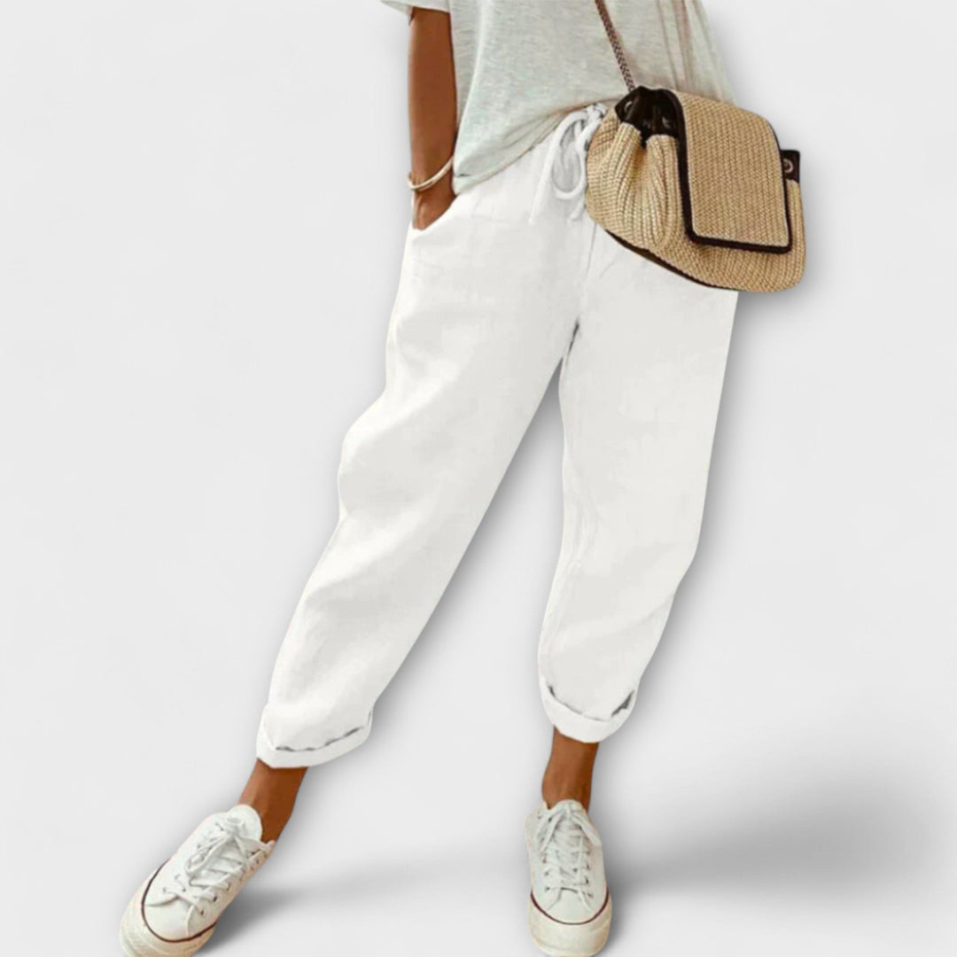 Bibi – Pantalon en Lin Stylé et Décontracté