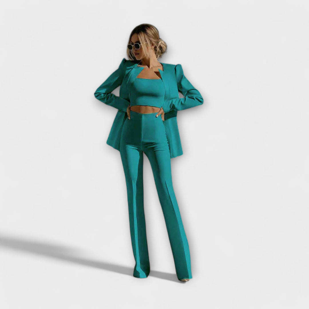 Selina - Ensemble Élégant 3 Pièces (Blazer, Top, Pantalon)