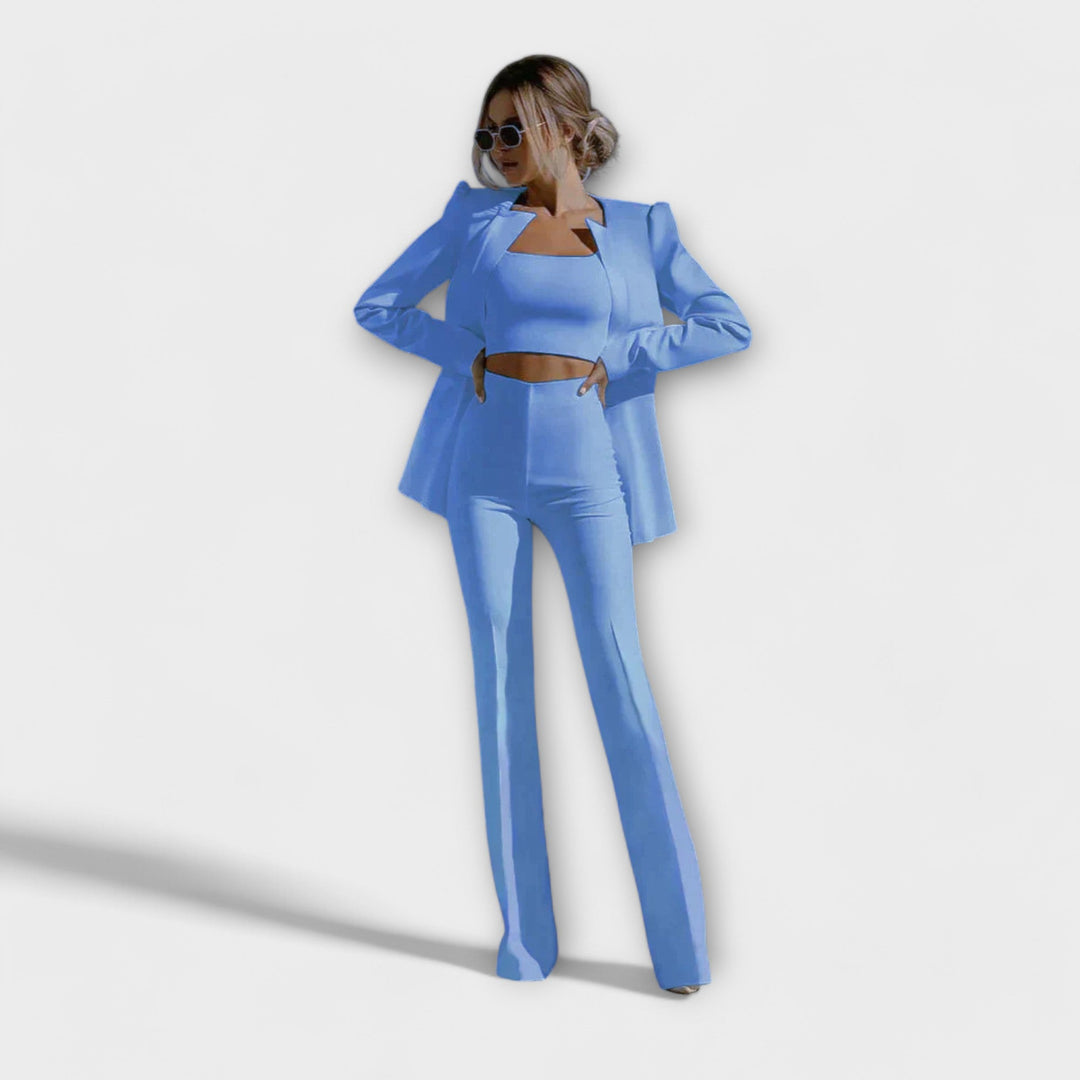 Selina - Ensemble Élégant 3 Pièces (Blazer, Top, Pantalon)