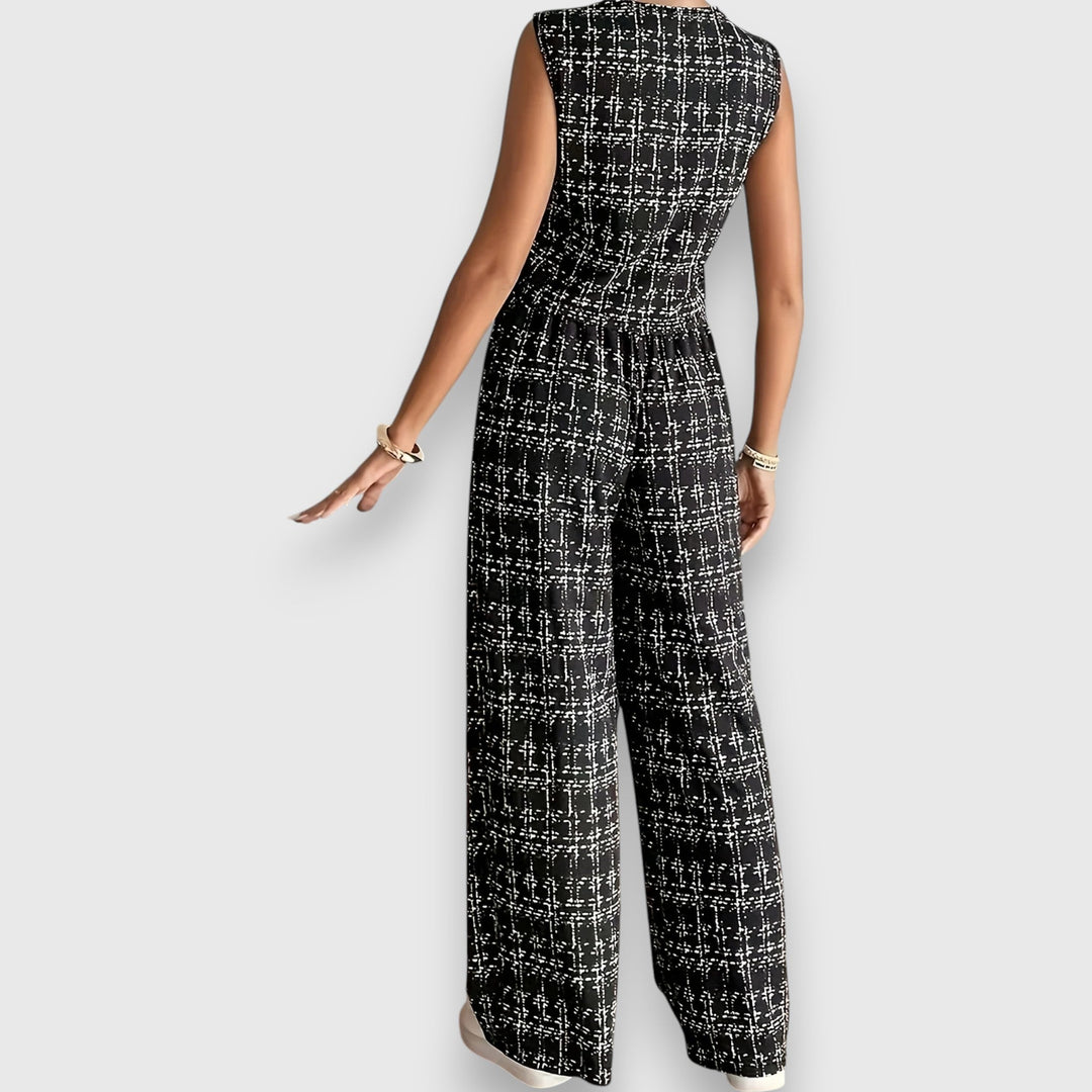 Jasmína - Ensemble Deux Pièces avec Décolleté en V et Pantalon Assorti
