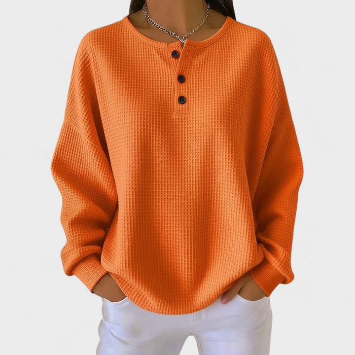 Piper | Pull Henley en Tricot Waffle Douillet