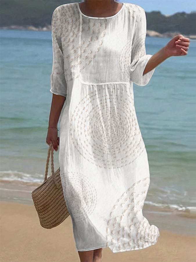 Robe décontractée femme brodée.