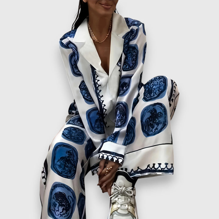 Meda - Ensemble en satin à motifs pour femmes
