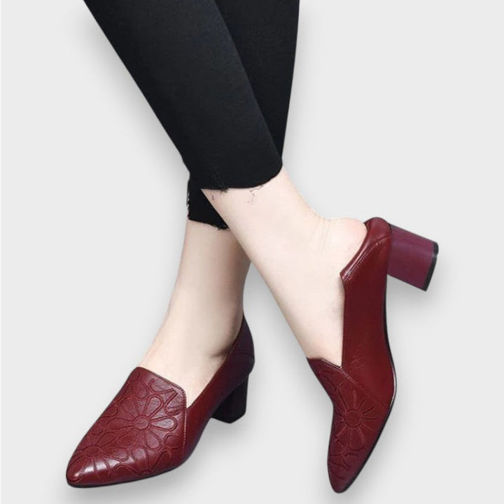 Nala | Escarpins Doux en Cuir Végétalien avec Broderie
