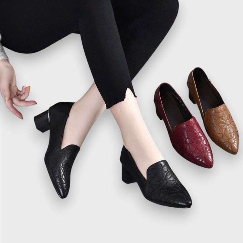 Nala | Escarpins Doux en Cuir Végétalien avec Broderie