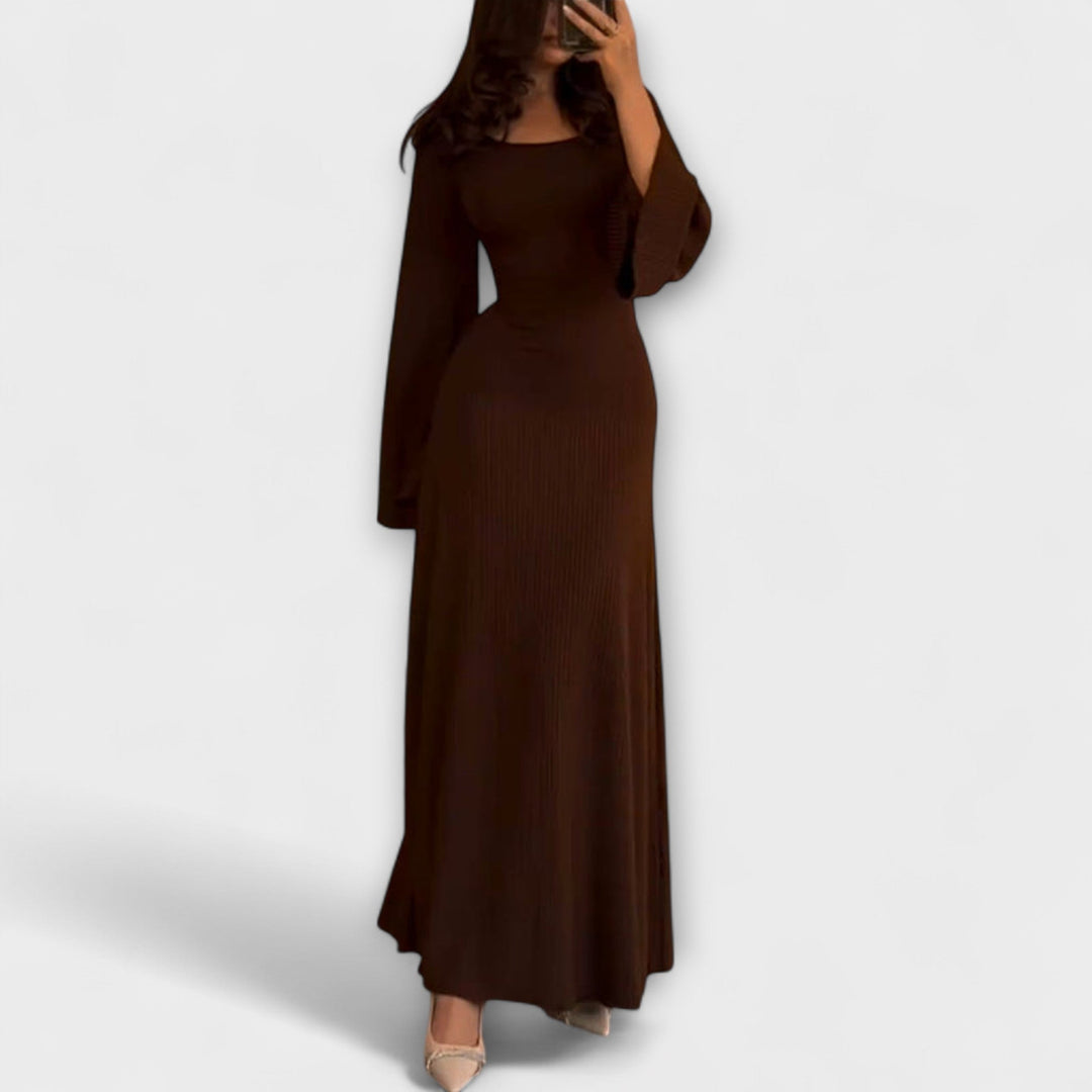 Jocelyn - Robe Tricotée Élégante avec Détail à la Taille