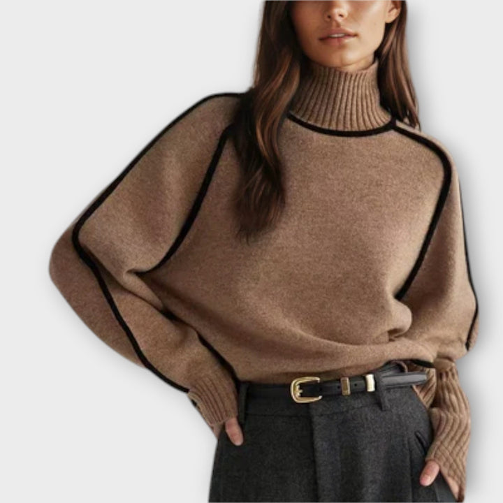 Emilie - Pull Col Roulé Doux et Élégant