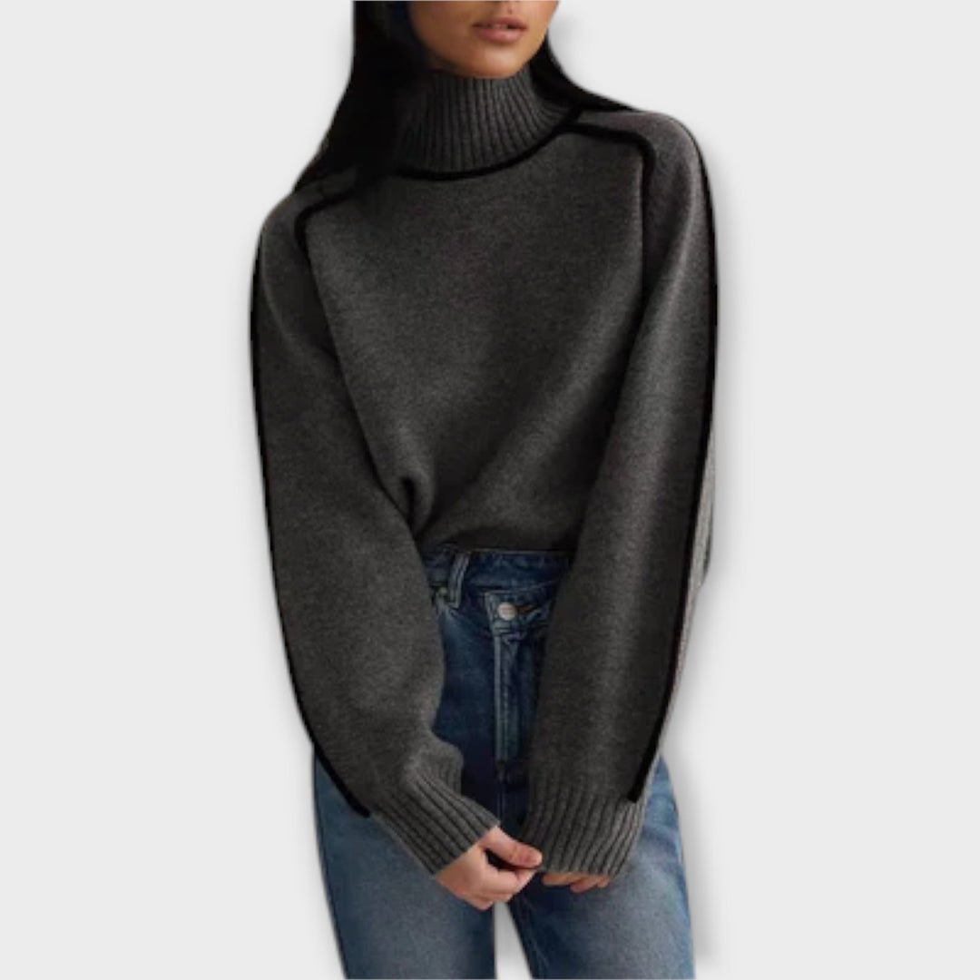 Emilie - Pull Col Roulé Doux et Élégant