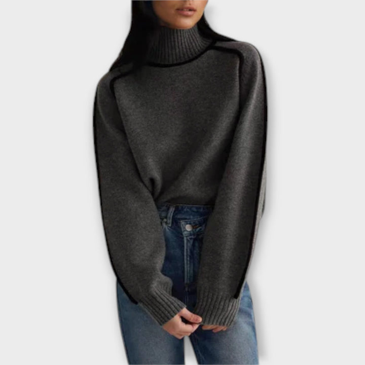 Emilie - Pull Col Roulé Doux et Élégant