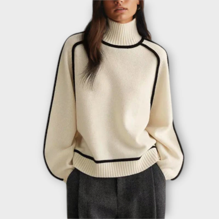 Emilie - Pull Col Roulé Doux et Élégant