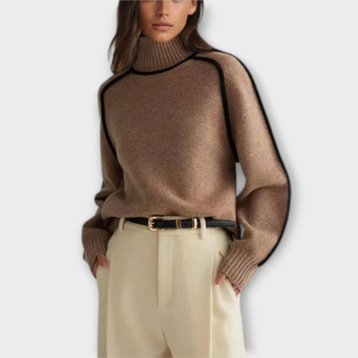 Emilie - Pull Col Roulé Doux et Élégant