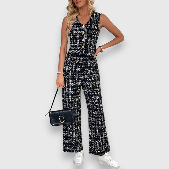 Jasmína - Ensemble Deux Pièces avec Décolleté en V et Pantalon Assorti