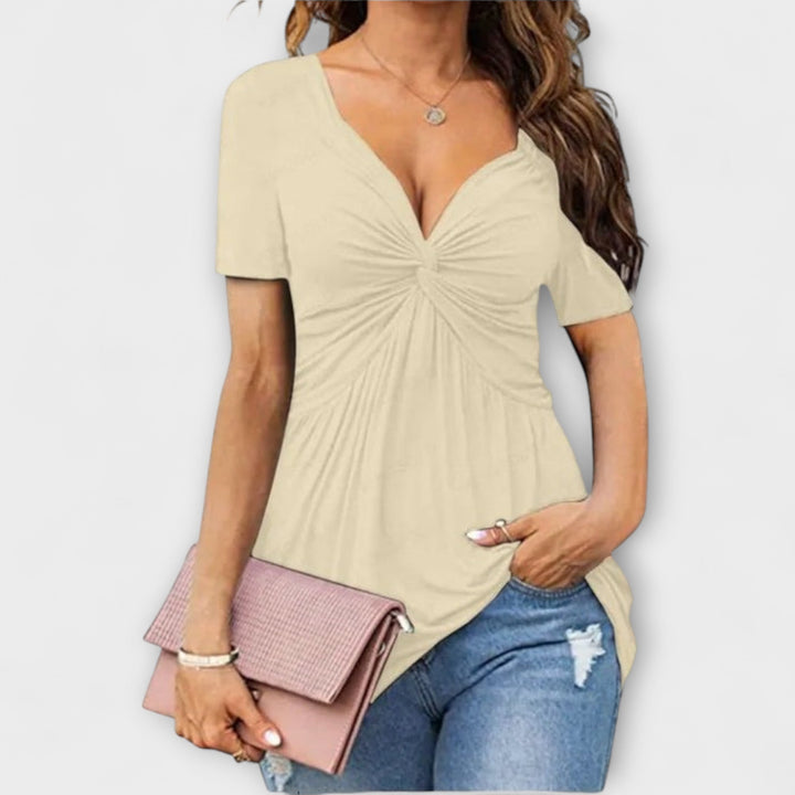 Lina – T-shirt V-neck Femme