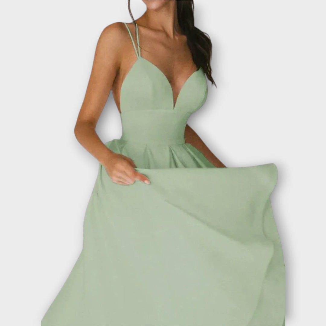 Ailana - Robe Femme avec Décolleté en V Profond