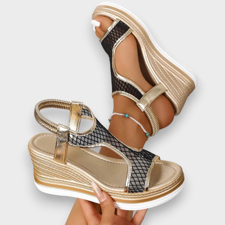 Léa | Sandale Orthopédique Élégante à Enfiler pour Femmes avec Talon Wedge
