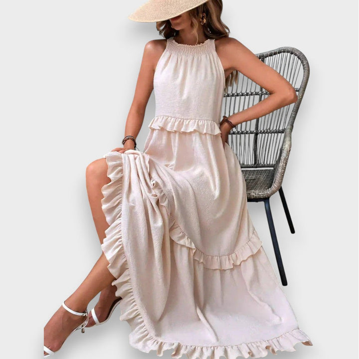 Alina | Robe sans manches avec détails en volants