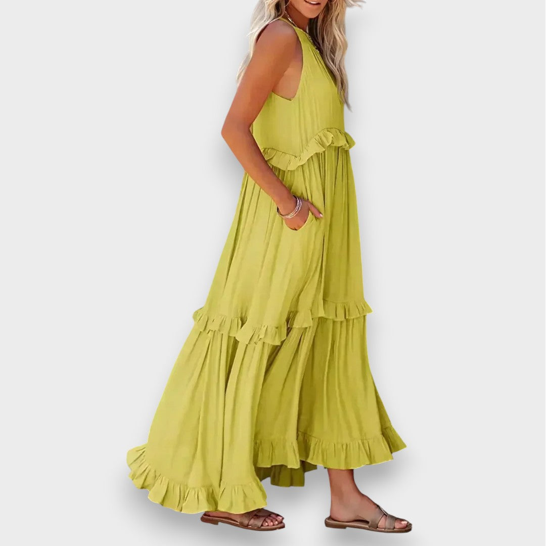 Alina | Robe sans manches avec détails en volants