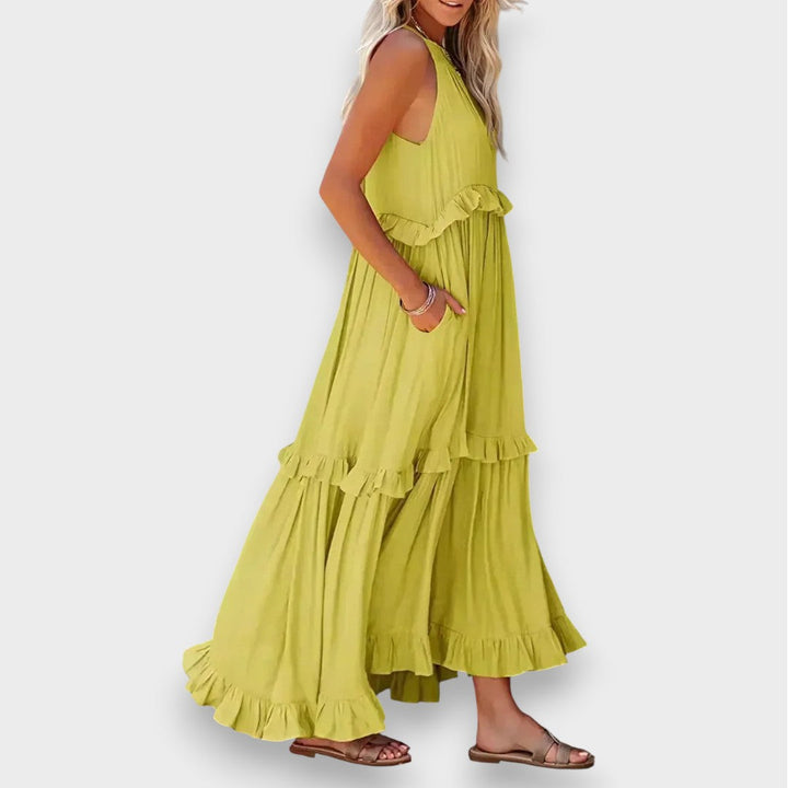 Alina | Robe sans manches avec détails en volants