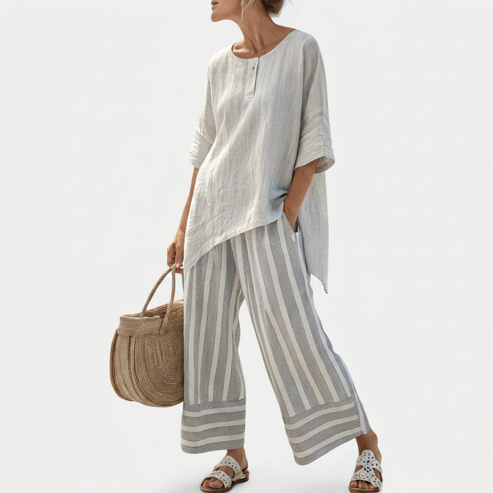 Clarisse - Ensemble de Blouse Asymétrique