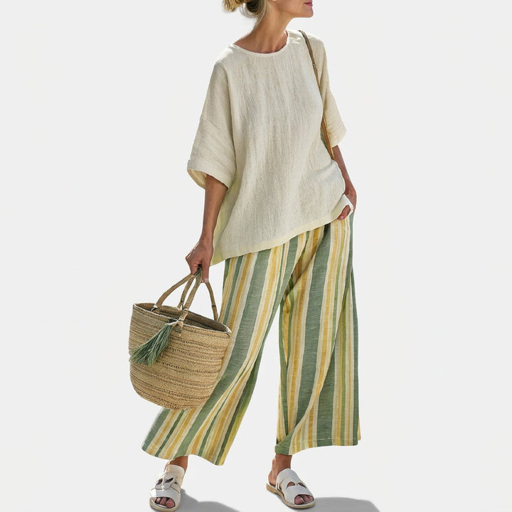 Olivia - Ensemble en Lin de Bambou Couleur Olive