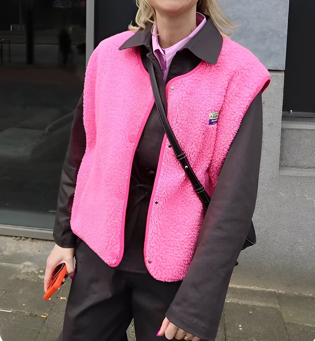 Gilet sans manches boutonné en laine d'agneau femme – Doux, confortable et polyvalent