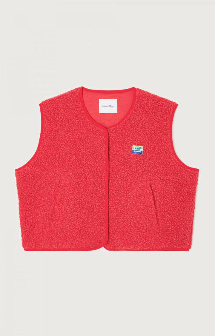 Gilet sans manches boutonné en laine d'agneau femme – Doux, confortable et polyvalent