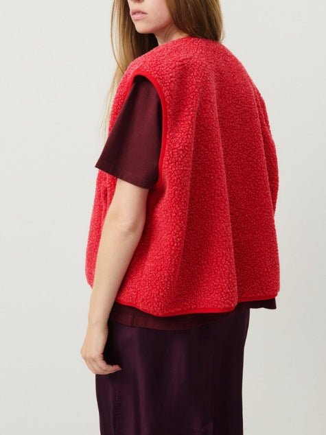 Gilet sans manches boutonné en laine d'agneau femme – Doux, confortable et polyvalent