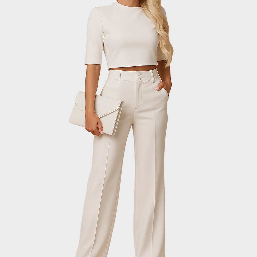 Mareen - Ensemble d'Automne Ajusté avec Top et Pantalon pour Femmes