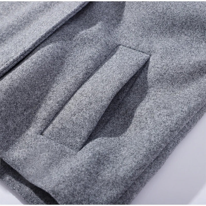 Manteau élégant femmes mélange de laine avec boutons – Vêtement d'hiver à col montant