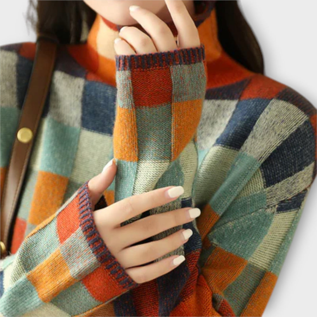 Jana | Pull à col roulé Patchwork