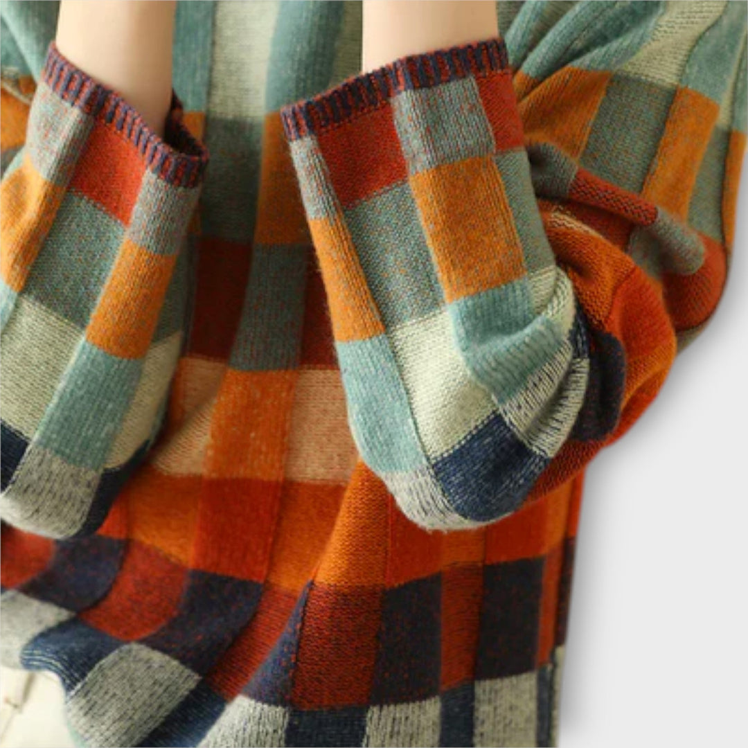 Jana | Pull à col roulé Patchwork