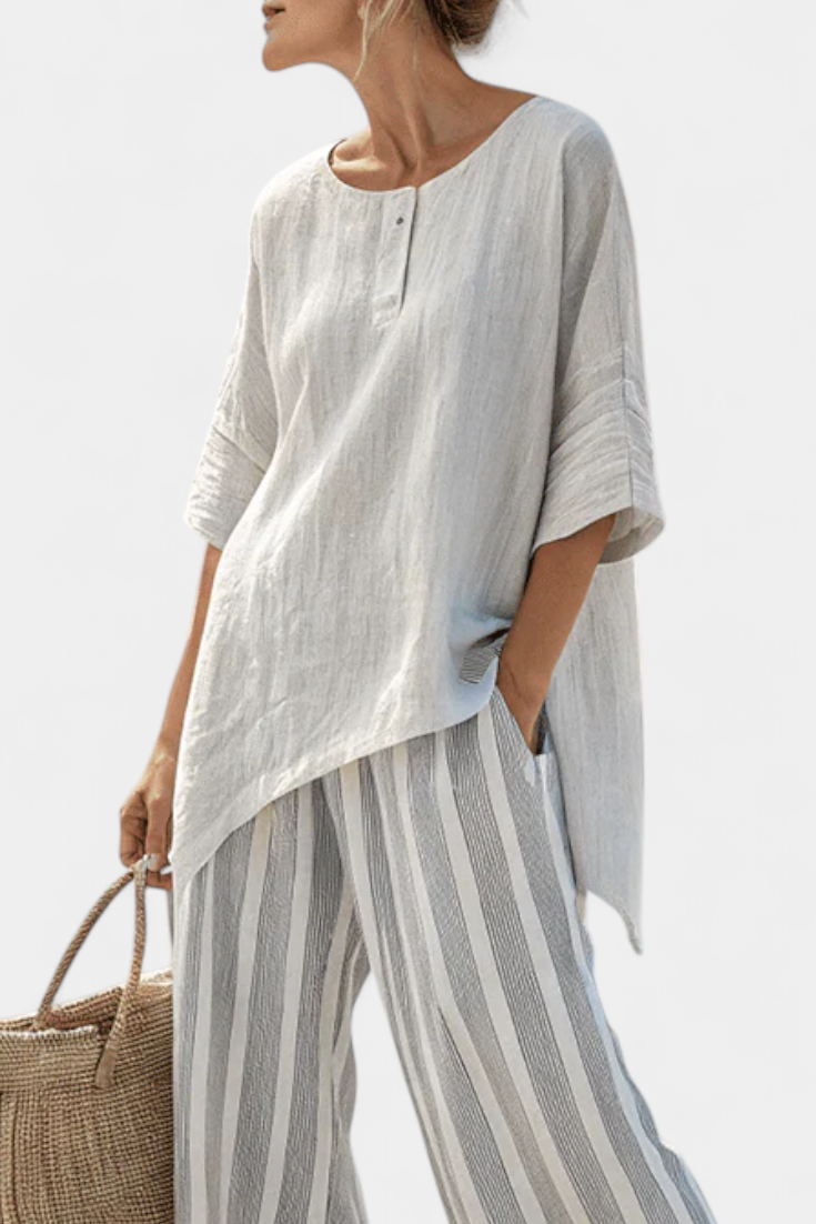 Clarisse - Ensemble de Blouse Asymétrique
