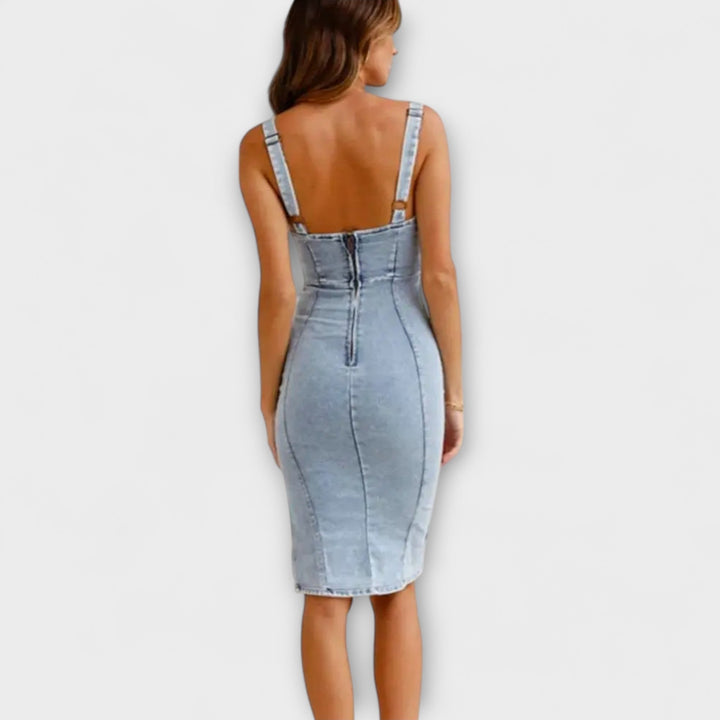 Anna - Robe en Jean avec Bretelles Ajustables