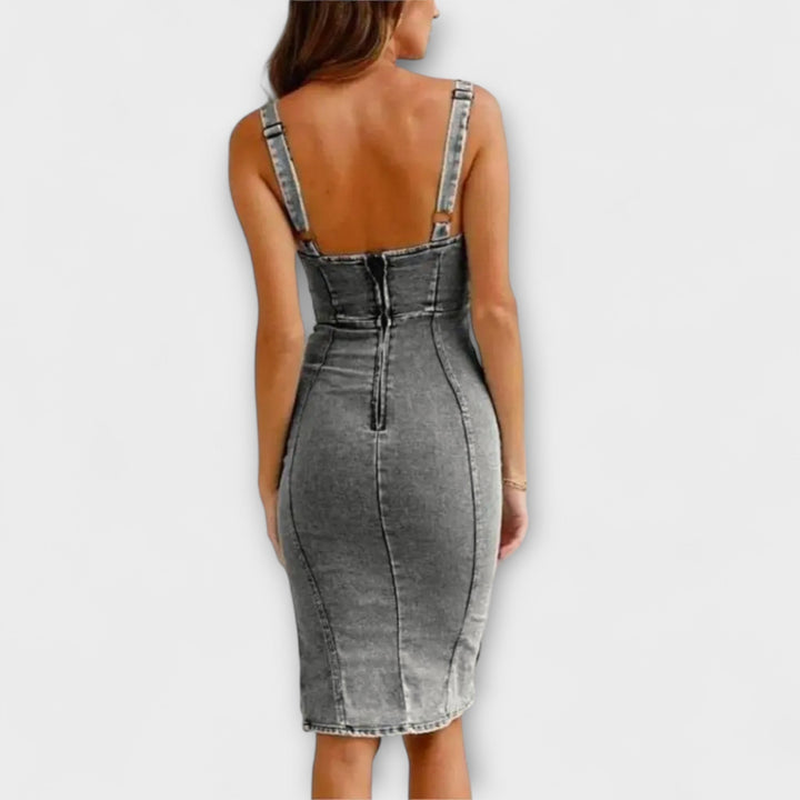 Anna - Robe en Jean avec Bretelles Ajustables