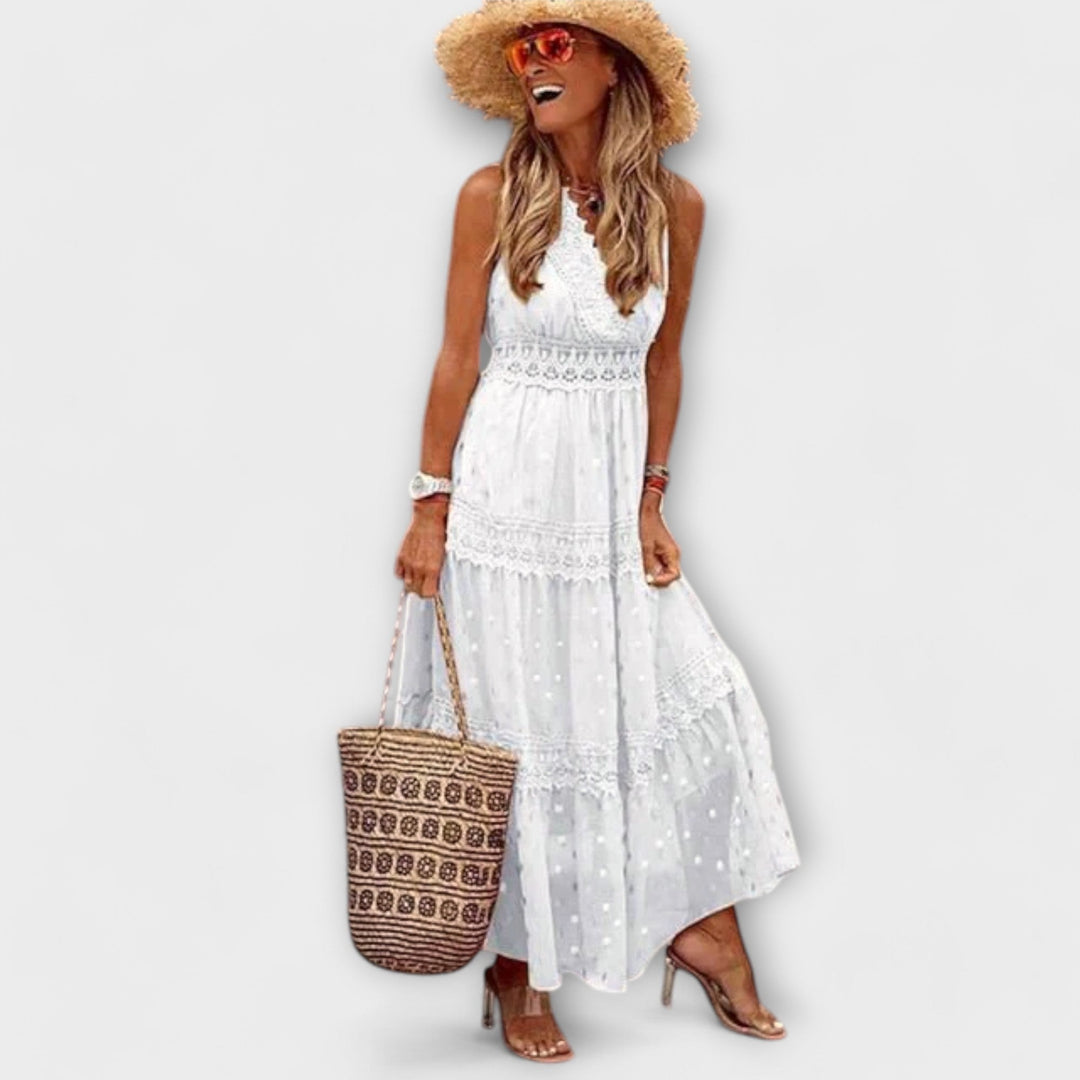 Lola - Robe Maxi avec Dentelle Boho