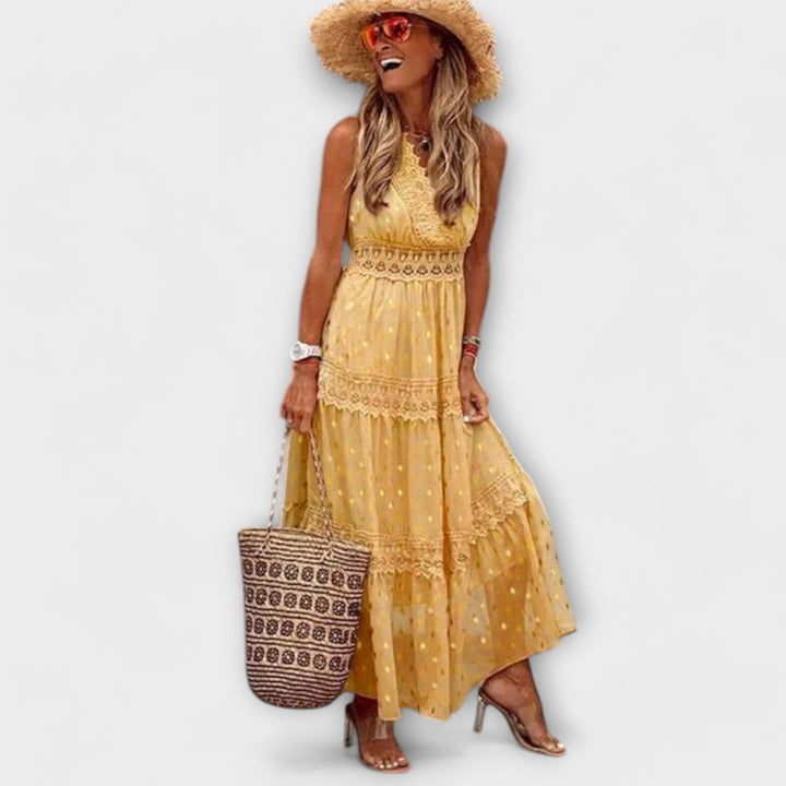 Lola - Robe Maxi avec Dentelle Boho