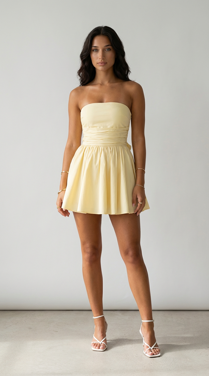 Robe Mini Drapée Sans Manches Livia