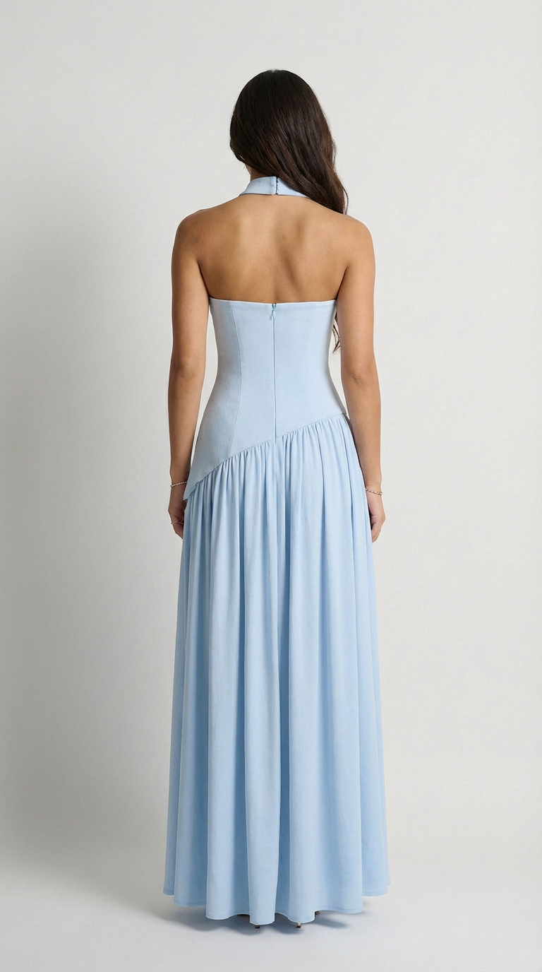 Robe Maxi Sculptée Celeste à Fente Haute