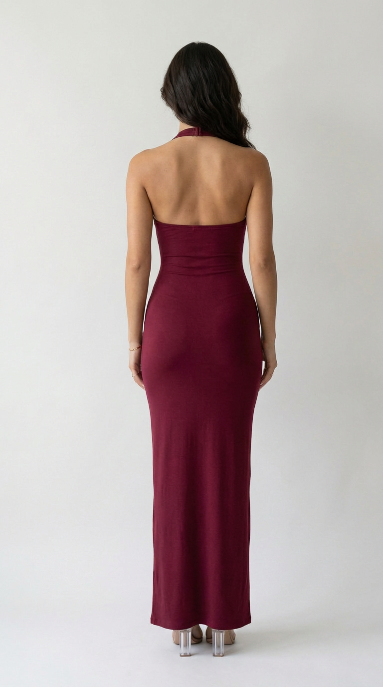 Robe Maxi Halter Sculptée Valentina