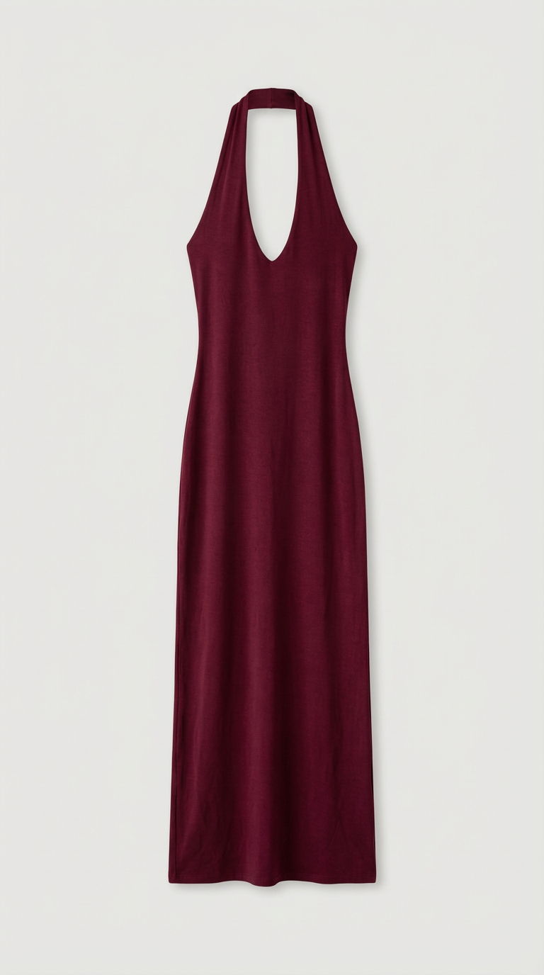 Robe Maxi Halter Sculptée Valentina