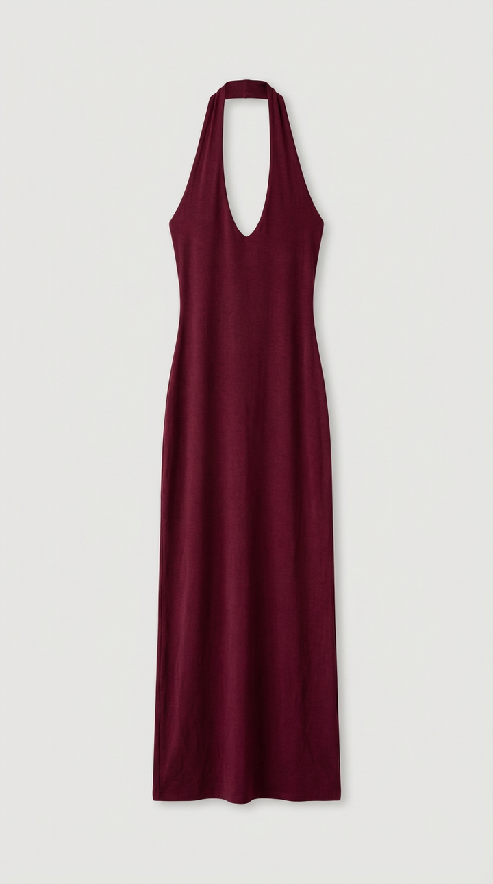 Robe Maxi Halter Sculptée Valentina